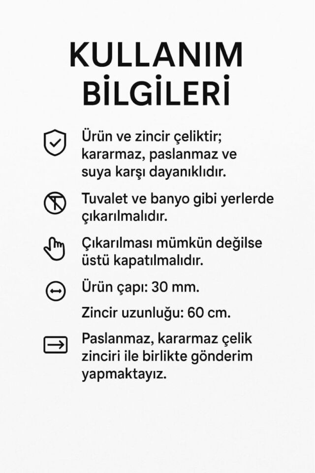 Hakkani Mührü ve Nalı Şerif Yazılı Titanyum Kaplama Çelik Kolye