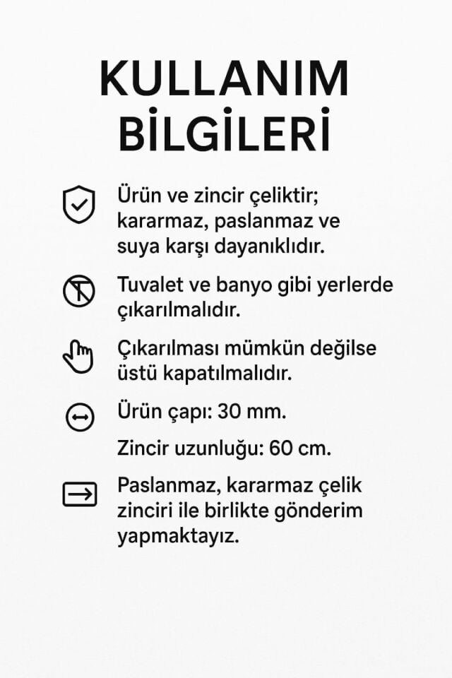 Kadın Çelik Kolye Altın Renk Titanyum Paslanmaz Kararmaz Zincir